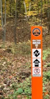 Dickinson Trail Network bike trail marker